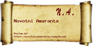 Novotni Amaranta névjegykártya